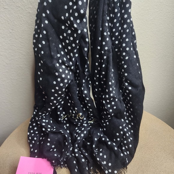 NWT Kate Spade Pin Dot Stripe Oblong Scarf - Picture 3 of 6
